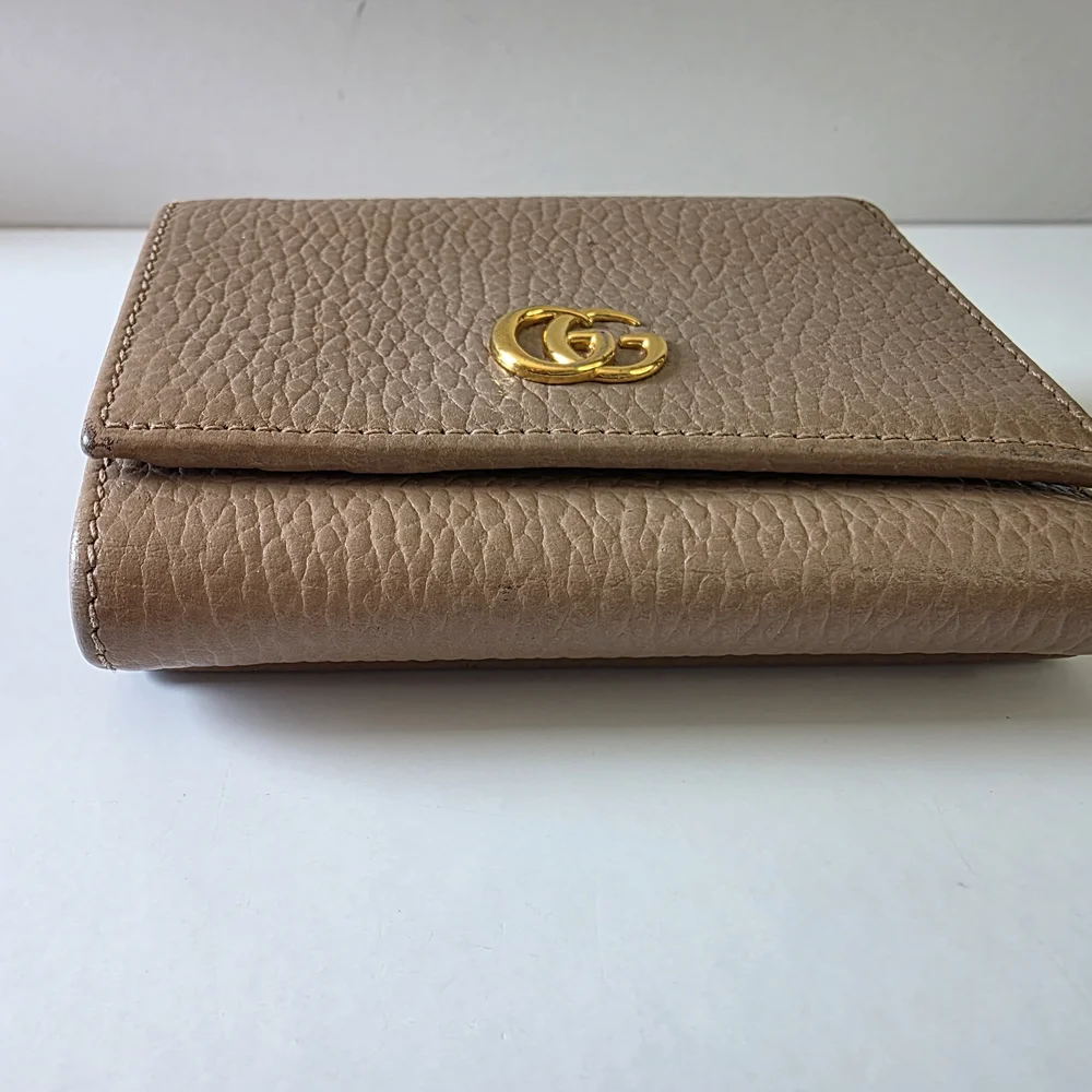 Gucci GG Marmont Small Tri-Fold Wallet Dusty Rose/Taupe + COA - Picture 8 of 13